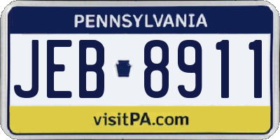 PA license plate JEB8911