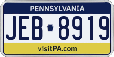PA license plate JEB8919