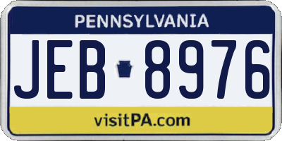 PA license plate JEB8976