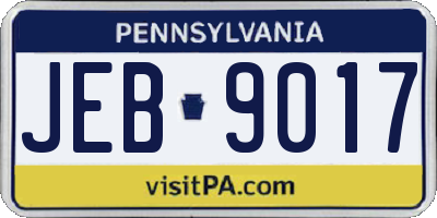 PA license plate JEB9017
