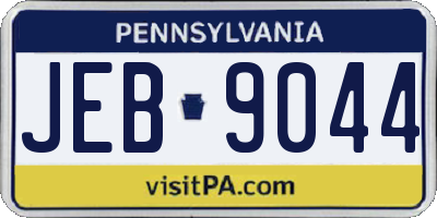 PA license plate JEB9044
