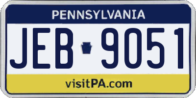 PA license plate JEB9051