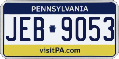PA license plate JEB9053