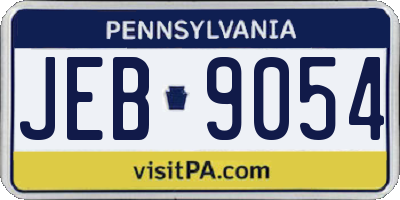 PA license plate JEB9054
