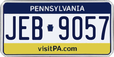 PA license plate JEB9057