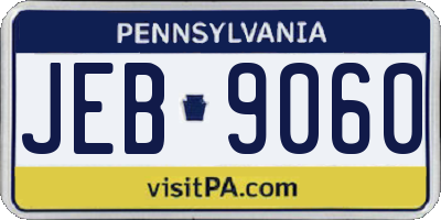 PA license plate JEB9060