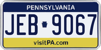 PA license plate JEB9067