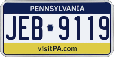 PA license plate JEB9119