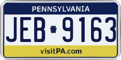 PA license plate JEB9163
