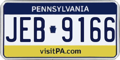 PA license plate JEB9166