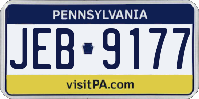 PA license plate JEB9177