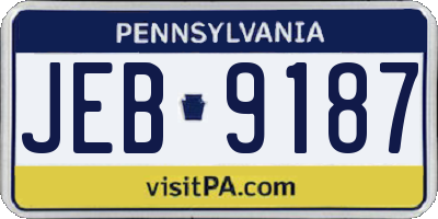 PA license plate JEB9187