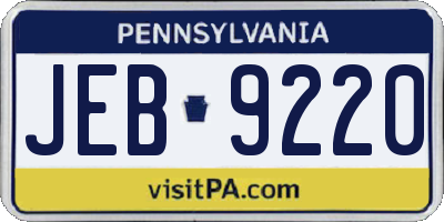 PA license plate JEB9220