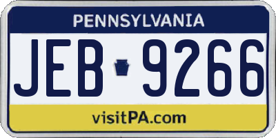 PA license plate JEB9266