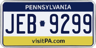 PA license plate JEB9299