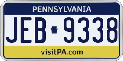 PA license plate JEB9338