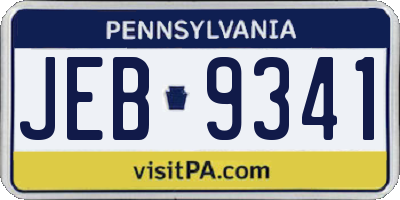 PA license plate JEB9341