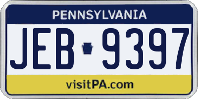 PA license plate JEB9397