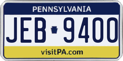 PA license plate JEB9400