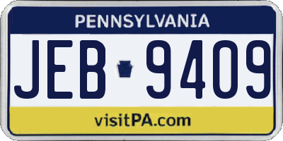 PA license plate JEB9409