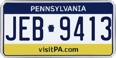 PA license plate JEB9413