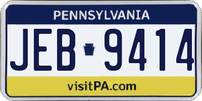 PA license plate JEB9414