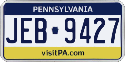 PA license plate JEB9427