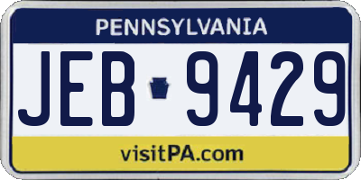 PA license plate JEB9429