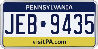PA license plate JEB9435