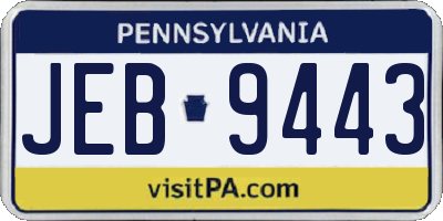 PA license plate JEB9443