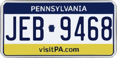 PA license plate JEB9468