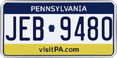 PA license plate JEB9480