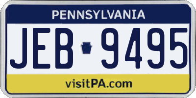 PA license plate JEB9495