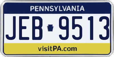 PA license plate JEB9513