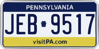 PA license plate JEB9517