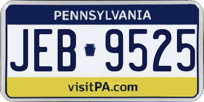 PA license plate JEB9525