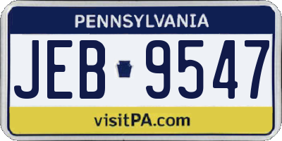 PA license plate JEB9547