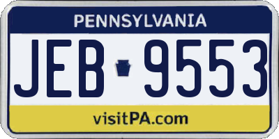 PA license plate JEB9553