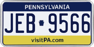 PA license plate JEB9566