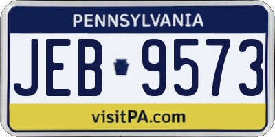 PA license plate JEB9573