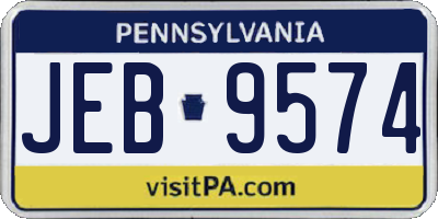 PA license plate JEB9574