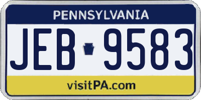PA license plate JEB9583