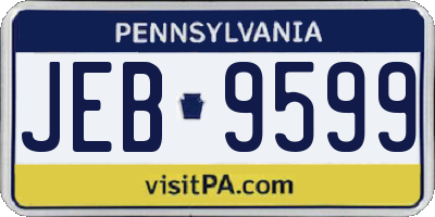 PA license plate JEB9599