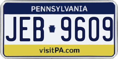 PA license plate JEB9609