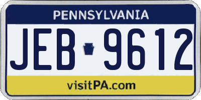 PA license plate JEB9612