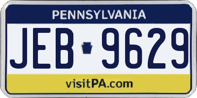 PA license plate JEB9629