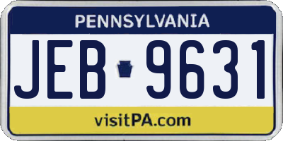 PA license plate JEB9631