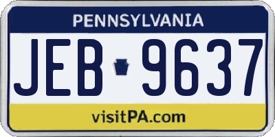 PA license plate JEB9637