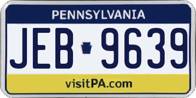PA license plate JEB9639