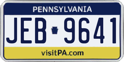 PA license plate JEB9641